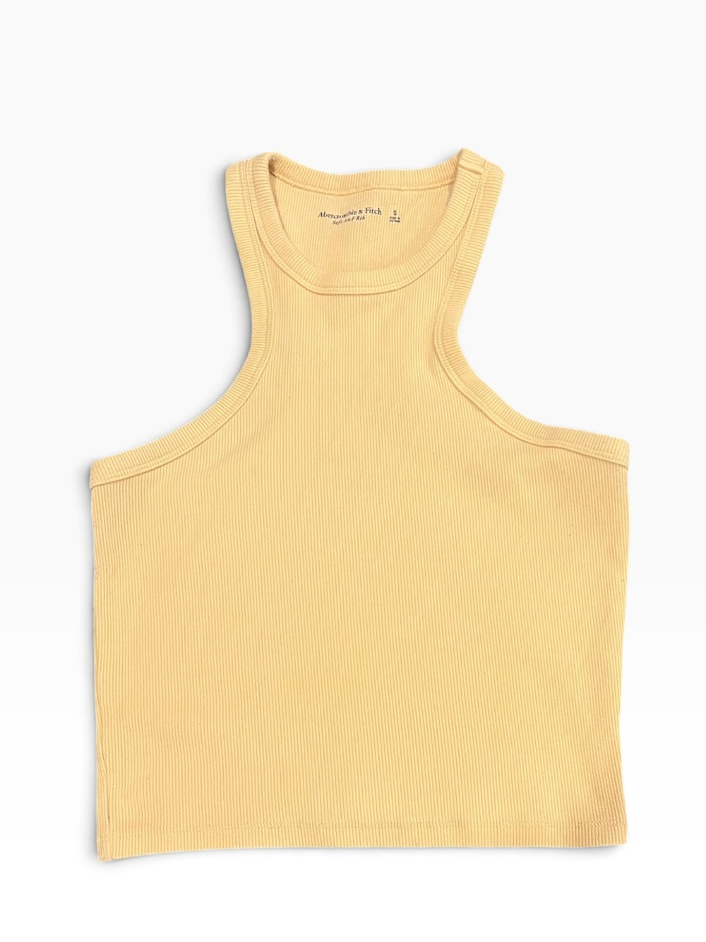 🖤 Abercrombie & Fitch Soft A&F Ribbed Cropped Tank Top Yellow Size S